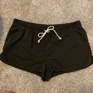 AEO Aerie Chambray Drawstring Black Denim Shorts